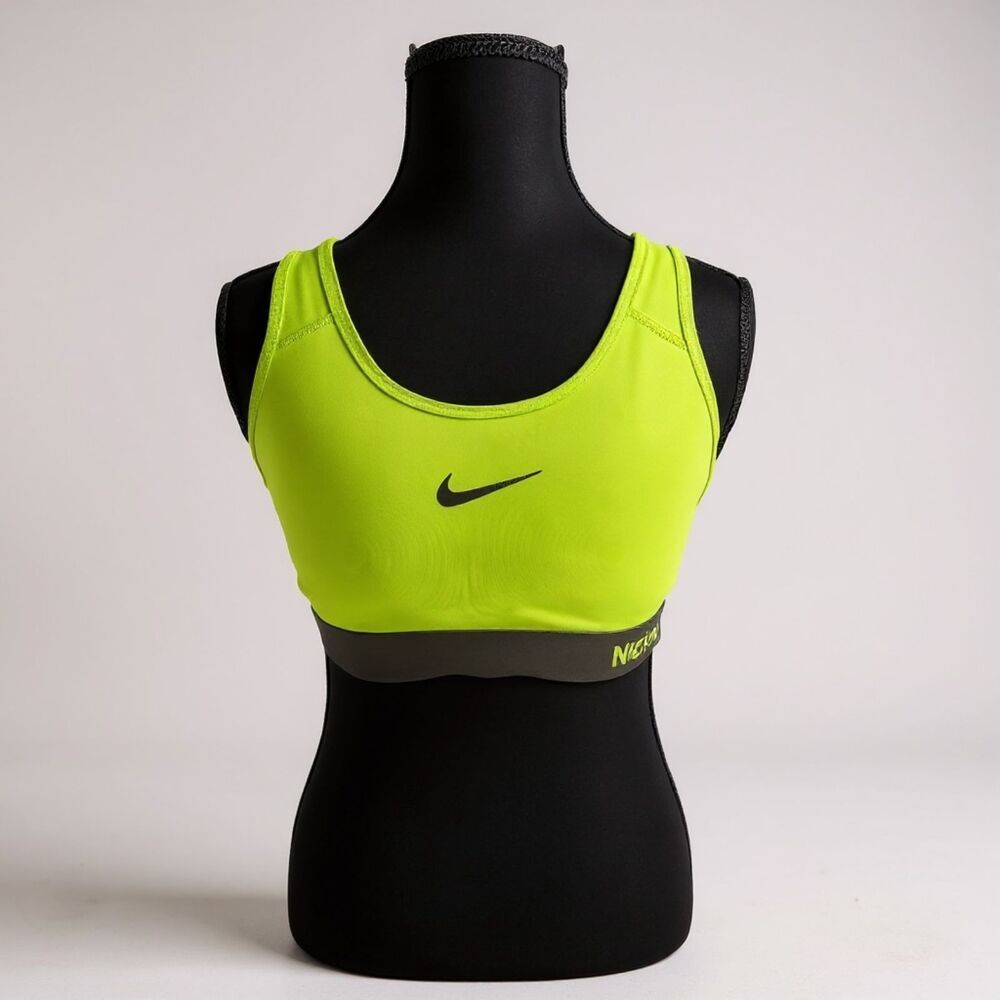 Nike Pro Classic Swoosh Dri-Fit Sports Bra Neon Green Size 13